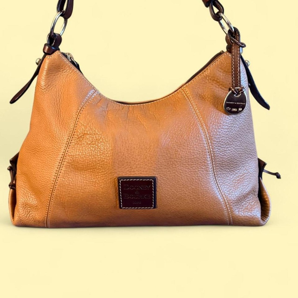 Dooney & Bourke hobo bag in warm tan/caramel pebbled leather
